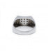 Bague 55 / Blanc/Gris / Or 750 Bague pavage Diamants 58 Facettes 210037R