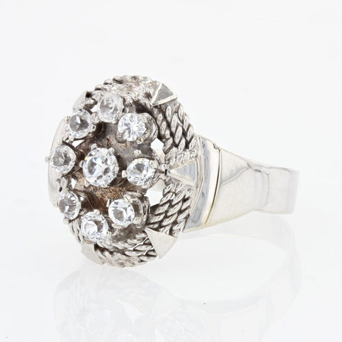Bague 55 Bague vintage or blanc saphirs blancs 58 Facettes 19-519B