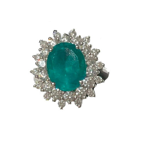 Bague Bague Marguerite Emeraude 4.80 carats 58 Facettes