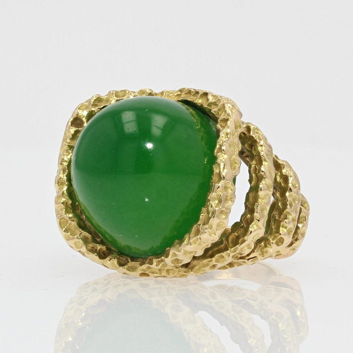 Bague 45 Bague Chrysoprase et or ciselé 58 Facettes DV2103-45