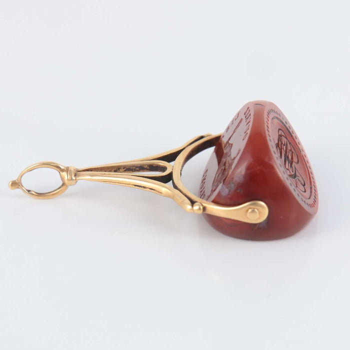 Pendentif Cachet à Devise Pendentif Agate rouge 58 Facettes 1