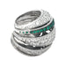 Ring 54 De Grisogono ring, “Jiya” model, in white gold, diamonds and emeralds. 58 Facettes 29213