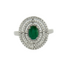 Ring 64 Emerald ring triple surround Diamonds 58 Facettes EL2-33