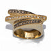 Ring Band ring in yellow gold and cognac diamonds 58 Facettes