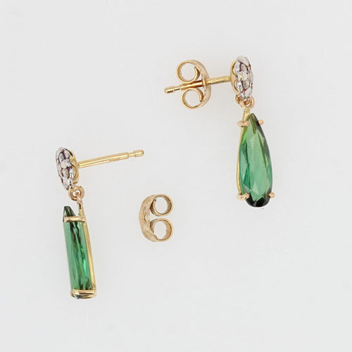 Boucles d'oreilles Boucles d'oreilles tourmalines et diamants 58 Facettes 21-244