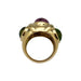 Ring 51 Tourmaline and peridots yellow gold ring. 58 Facettes 30216