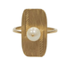 Ring 57.5 Yellow gold pearl ring 58 Facettes