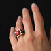 Ring 54 Coral onyx and diamond ring 58 Facettes 17-357-54-1