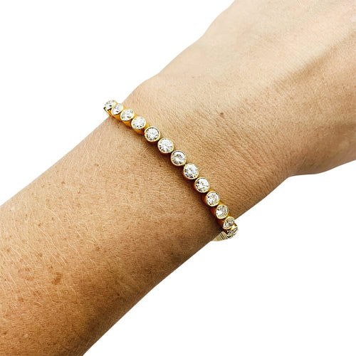 Bracelet Bracelet ligne diamants en or jaune. 58 Facettes 30518