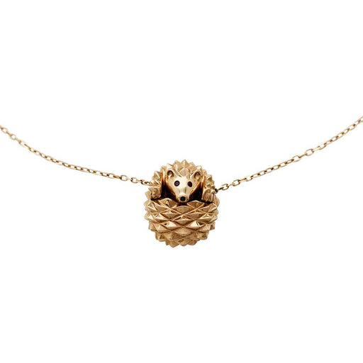 Boucheron necklace, “Hans, the Hedgehog” in pink gold, ruby ​​and black diamond. 58 Facettes 30248