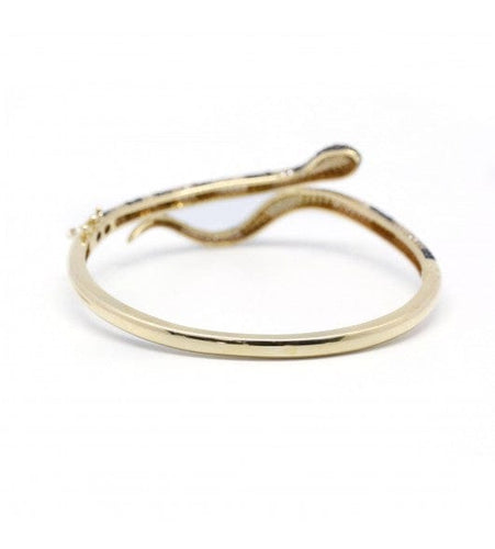 Bracelet Largeur : 6 cm / Or 750 Bracelet Serpent Diamants noirs et blancs 58 Facettes 200057R