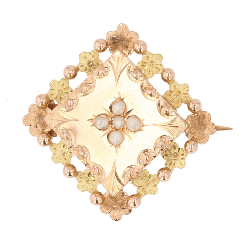 Broche Broche de col ancienne or rose or vert perle fine 58 Facettes 01-056