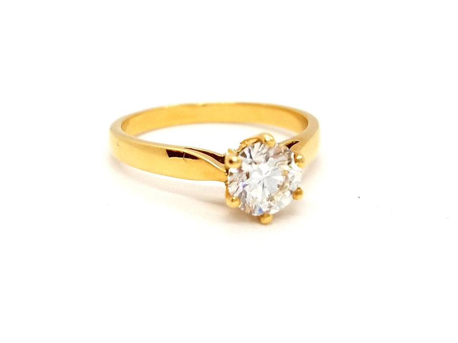 Bague 57 Bague Solitaire Or jaune Diamant 58 Facettes 813001CN