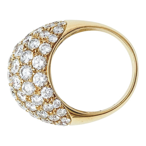 Bague 57 Bague dôme en or jaune diamants et rubis. 58 Facettes 30527