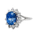 Ring 56 Marguerite Ring 7.16 ct Sapphire, white gold and diamonds. 58 Facettes 30259