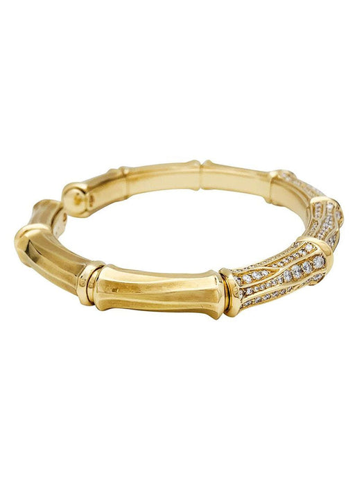Bracelet Cartier, "Bamboo", or jaune, diamants.