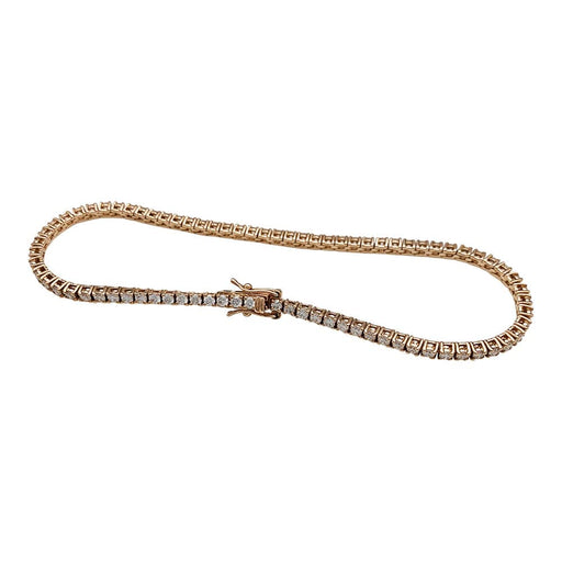 Bracelet Bracelet ligne diamants 2 carats en or rose. 58 Facettes 30697