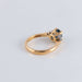 Ring 49 Yellow gold ring Shouldered sapphire Diamonds 58 Facettes FM72