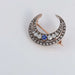 Brooch Brooch Crescent moon Diamonds and blue stone 58 Facettes 1