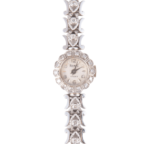Montre Montre or blanc et diamants 58 Facettes 1