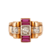 Ring 57 Tank Ring Diamonds Ruby 58 Facettes