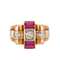 Bague 57 Bague Tank Diamants Rubis 58 Facettes