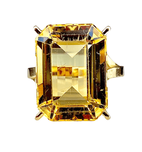 Bague 57 Bague Or jaune Citrine 58 Facettes AB278