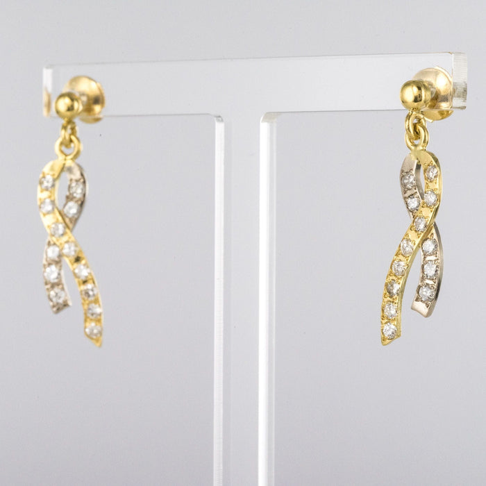 Boucles d'oreilles Boucles d'oreilles ruban d'ors et de diamants 58 Facettes 16-343