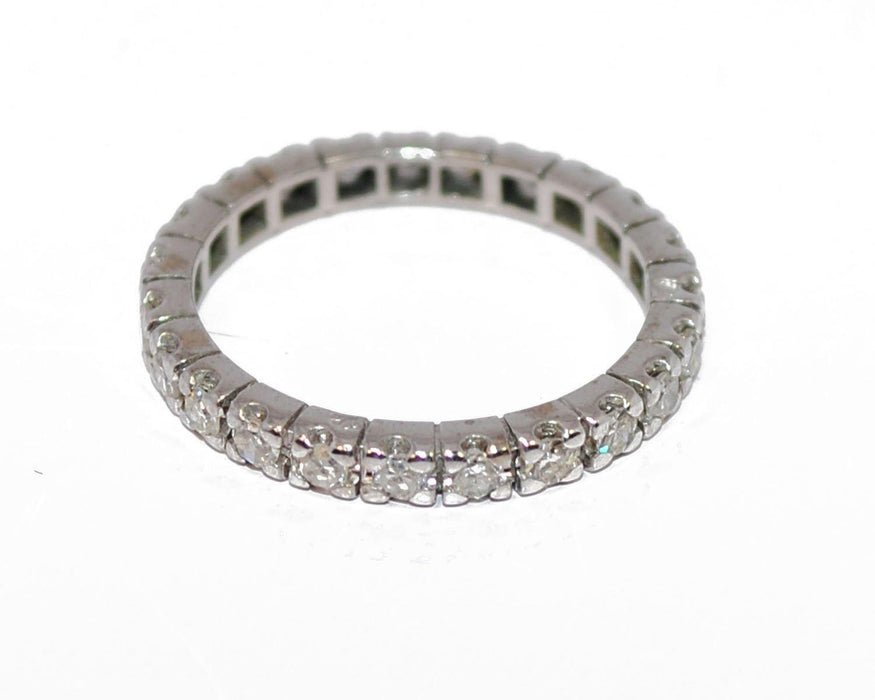 Bague Alliance américaine diamant en or gris 58 Facettes