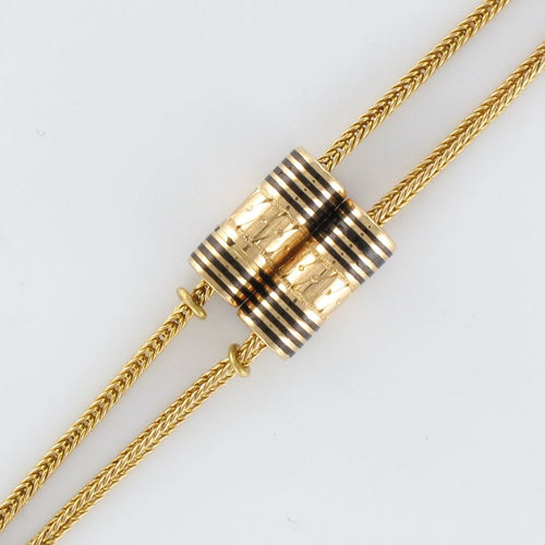 Collier Collier ancien médaillon et coulants émaillés et diamants 58 Facettes 18-357