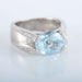 Ring 52 Aquamarine ring with diamonds in white gold 58 Facettes 1