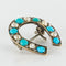 Broche Broche fer à cheval turquoises perles fines diamants 58 Facettes 19-222