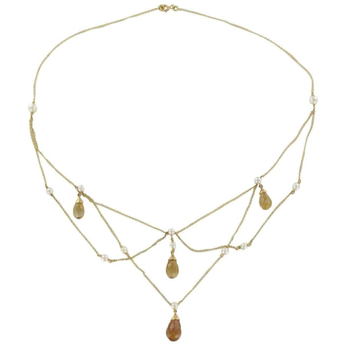 Collier Collier citrines et perles 58 Facettes 13024-7258020