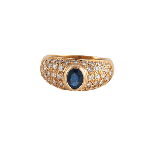 Bague 59 Bague Saphir pavage Diamants 58 Facettes FM114
