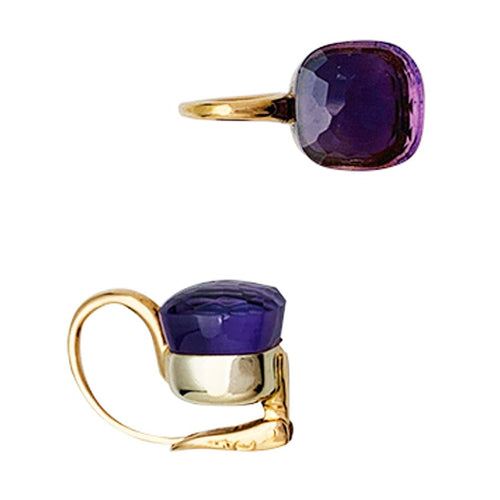 Boucles d'oreilles Boucles d'oreilles Pomellato "Nudo" 2 ors et améthystes. 58 Facettes 30441