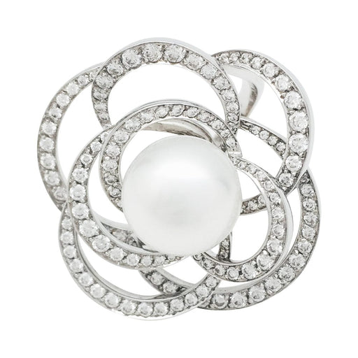 Ring 54 Chanel ring, “Fil de Camélia”, white gold, pearl and diamonds. 58 Facettes 29052-1