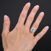 Ring 52 Antique aquamarine diamond daisy ring 58 Facettes 21-185-52