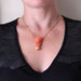 Coral cameo necklace, gold pearl and gold pearls 58 Facettes 16-236