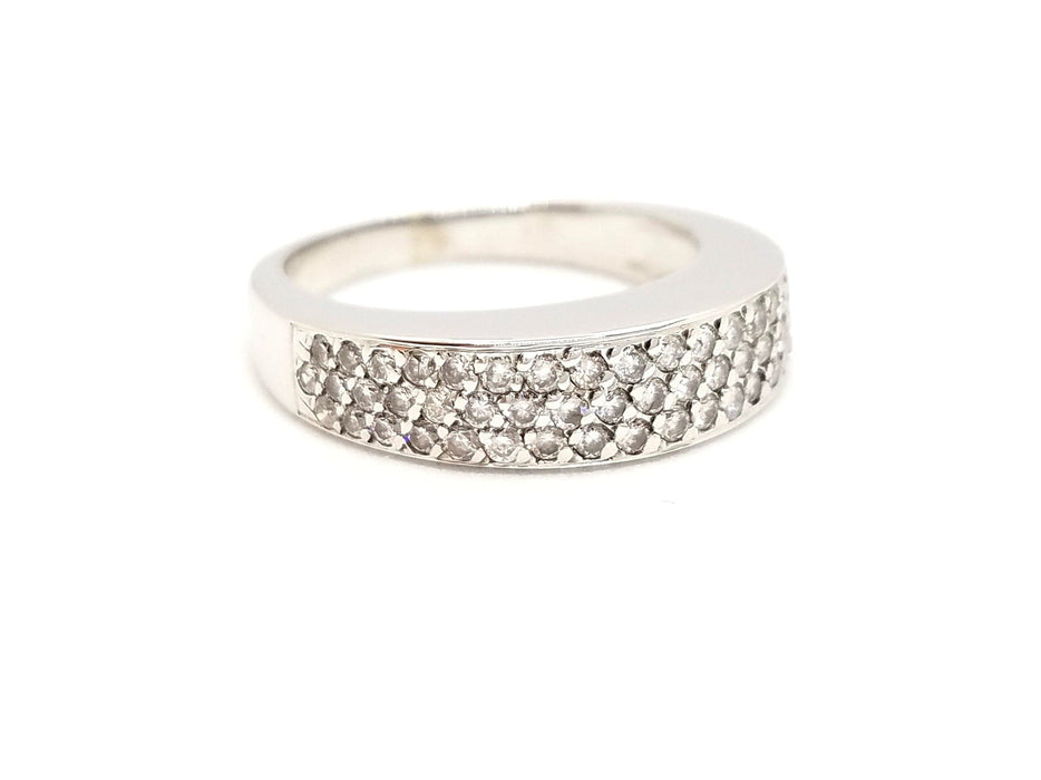 Bague 56 Bague Or blanc Diamant 58 Facettes 729105CN