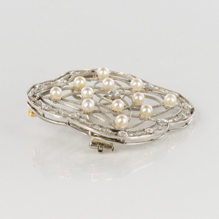 Broche Broche perles fines et diamants Belle Epoque 58 Facettes 20-192