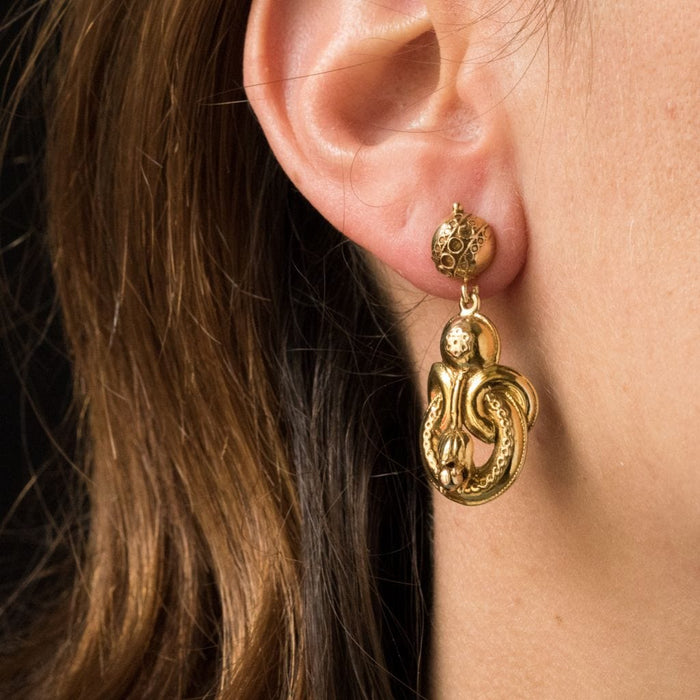 Boucles d'oreilles Pendants d'oreilles anciens or jaune 58 Facettes 19-178D
