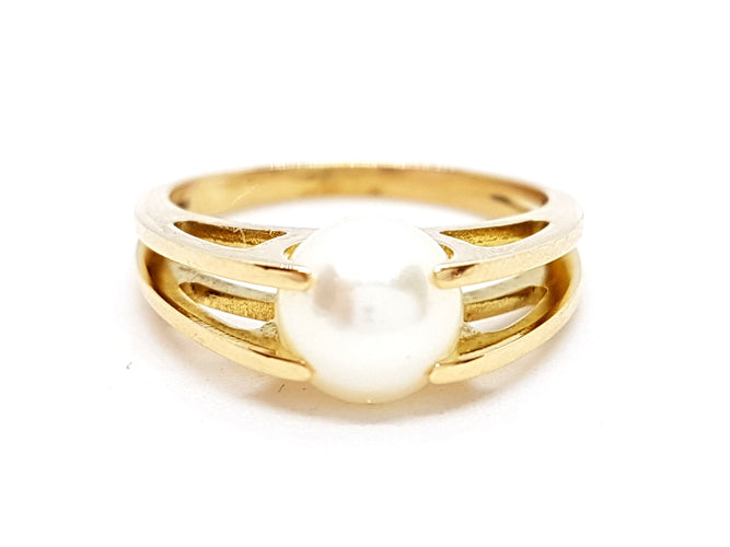 Bague 54 Bague Or jaune Perle 58 Facettes 00317CN