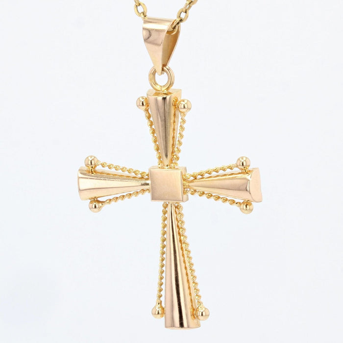 Pendentif Croix en or rose 58 Facettes 21-128