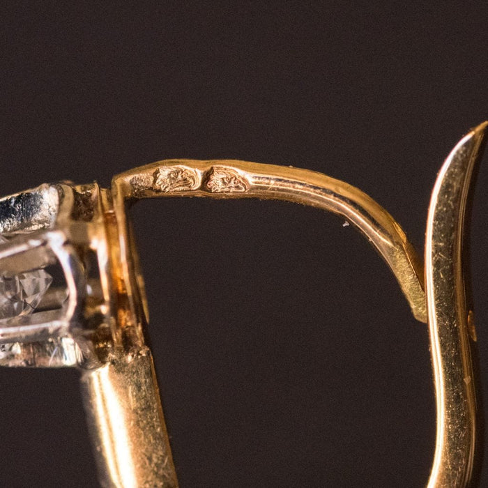 Boucles d'oreilles Boucles d'oreilles trembleuses diamants 19ème siècle 58 Facettes 18-145