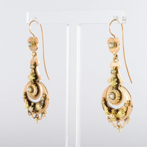 Boucles d'oreilles Pendants d'oreilles anciens perles fines 58 Facettes 19-303