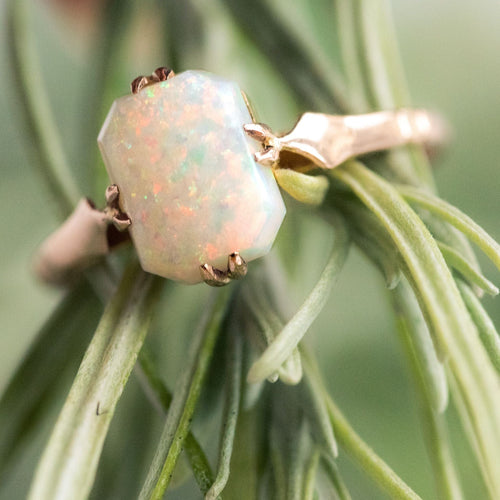 Bague 55 Bague ancienne opale solitaire 58 Facettes 19-471-48