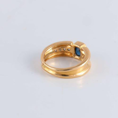 Bague 48 Bague Saphir épaulé de Diamants 58 Facettes FM80