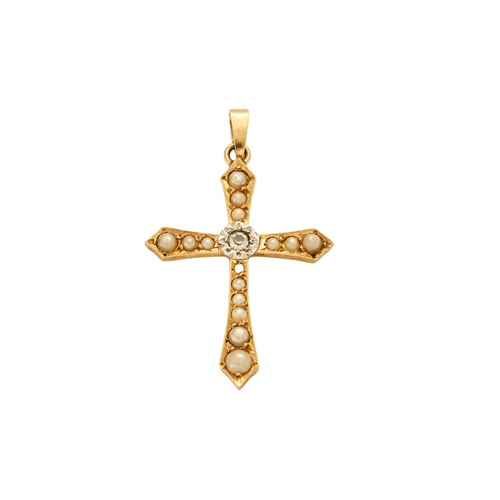 Pendentif Pendentif Croix Perles Diamant 58 Facettes EL2-152