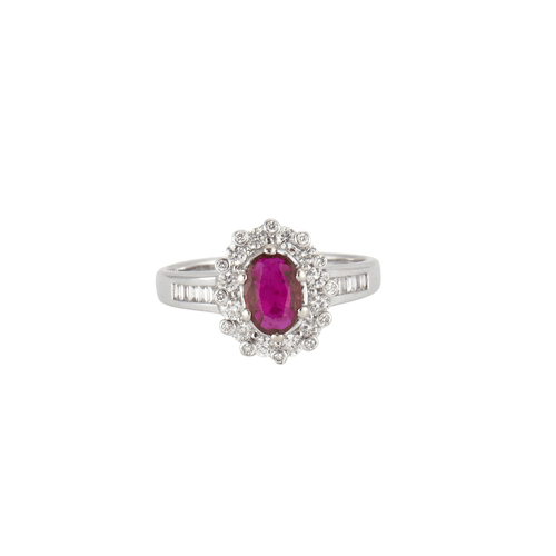 Bague 54 Bague Marguerite Rubis et Diamants 58 Facettes