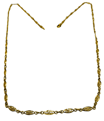 Collier Long collier or jaune maille filigrane 58 Facettes